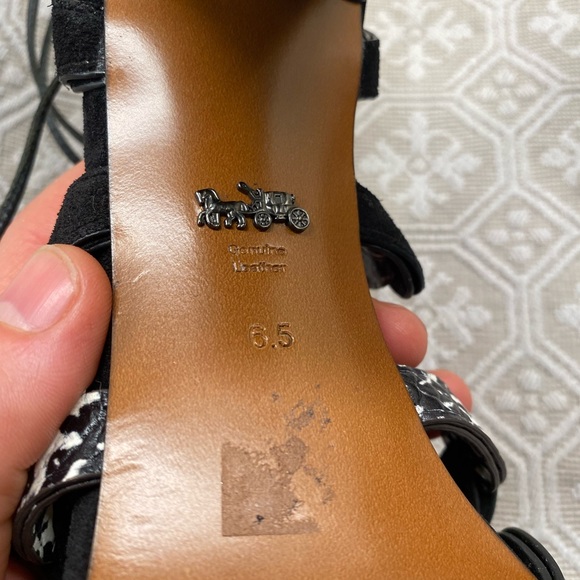 Coach Black Lace Up Heel Sandal size 6.5 - Picture 7 of 7
